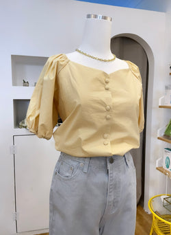 Mustard balloon blouse